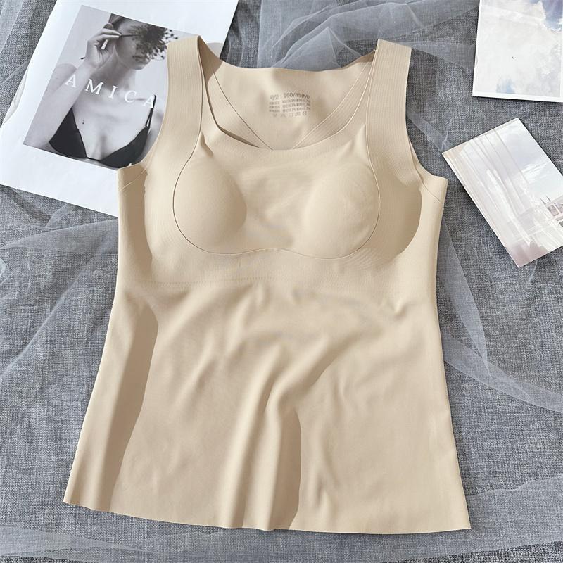 女士一体式保暖背心无痕打底