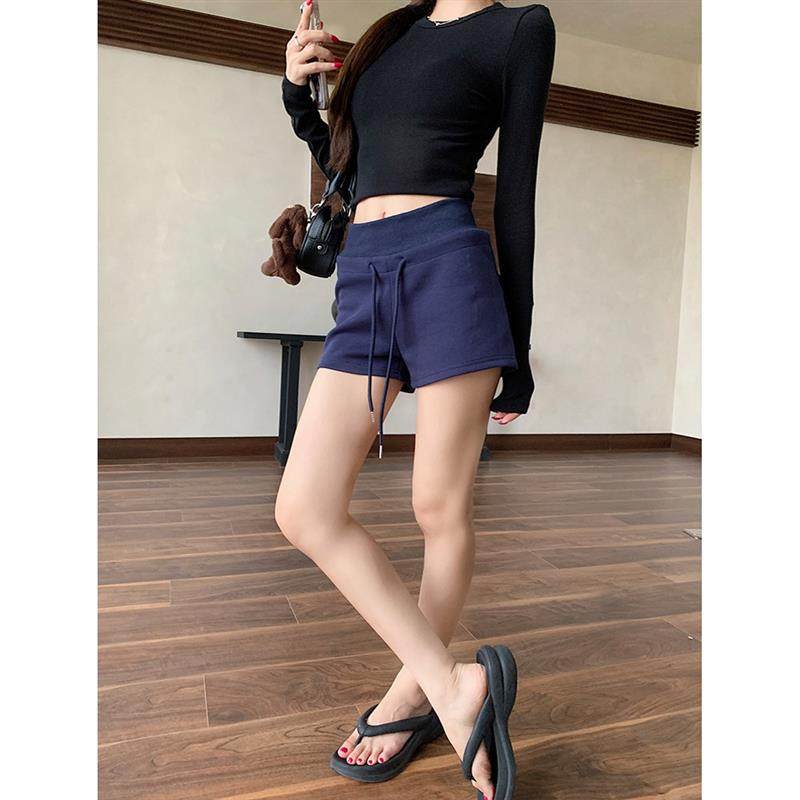 覆古抽绳包臀休闲 裤2025夏季新款高腰显瘦百搭运动裤短裤热裤女,女装/女士精品,休闲裤,淘宝优惠券,粉丝福利购,淘宝优惠卷