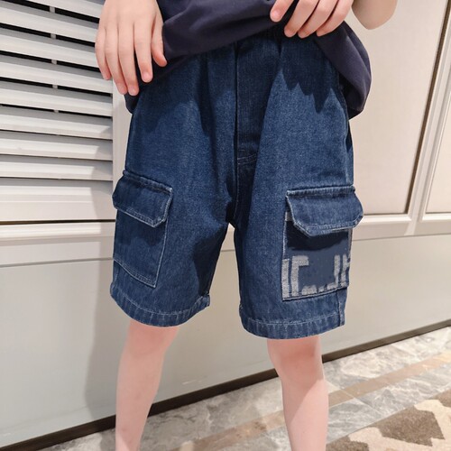 夏季童装工装风牛仔五分短裤