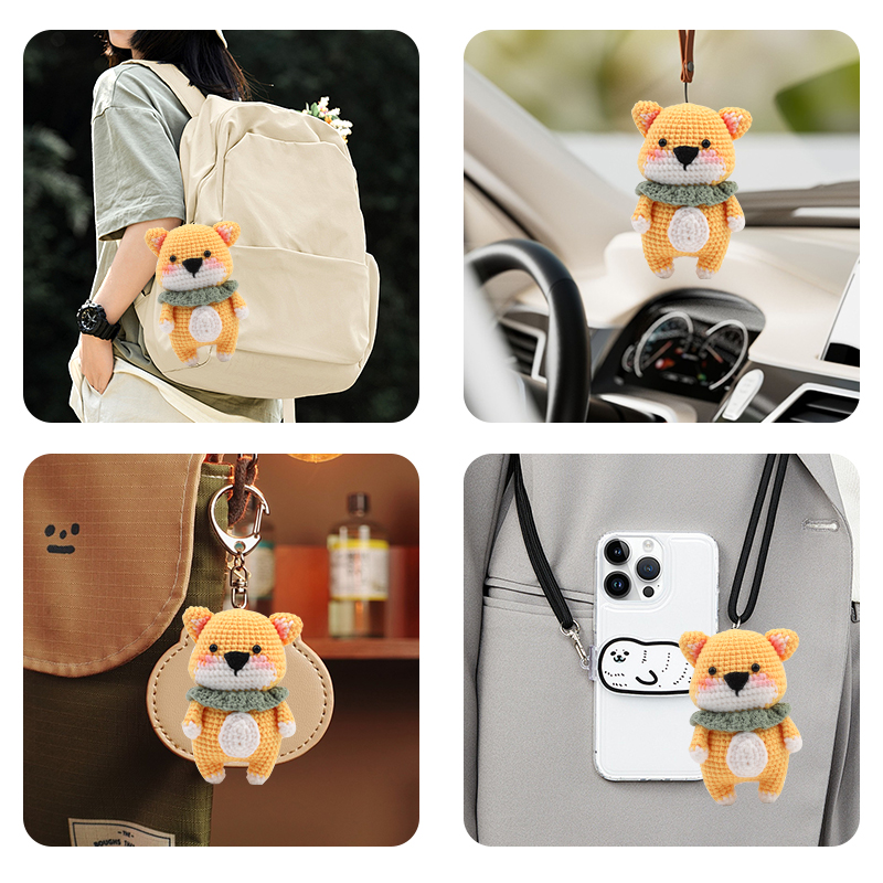 手工钩织彩色小动物材料包