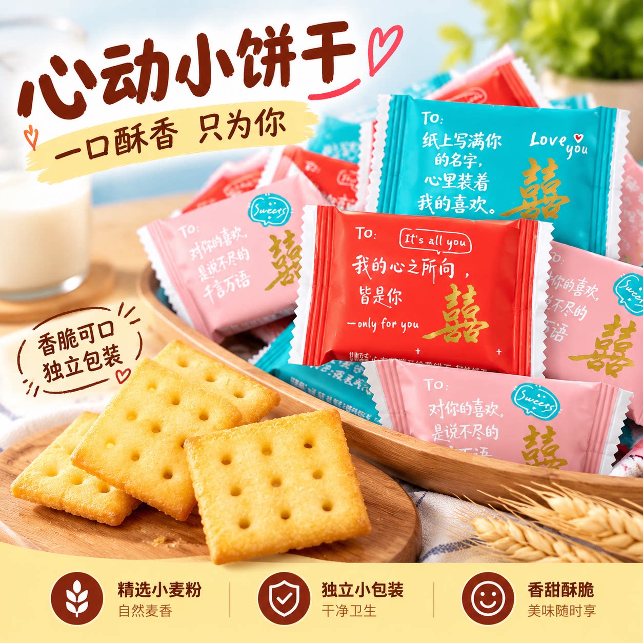夏目良人雪可滋心有所薯马铃薯饼干招待休闲结婚订婚喜饼散装批发