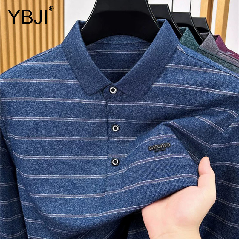 高档翻领条纹Polo衫男2026年秋季