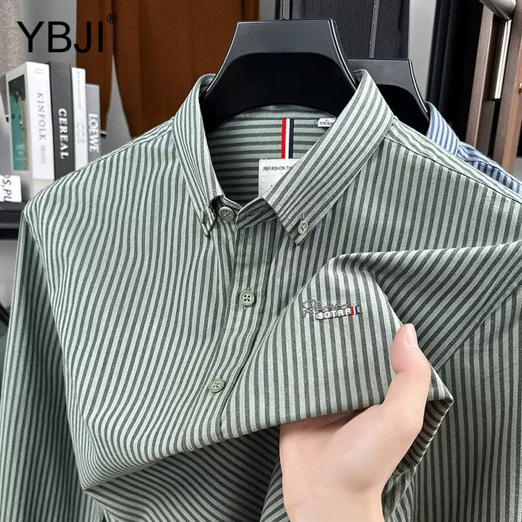 旗舰店正品条纹长袖衬衫男2026年