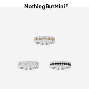 NothingButMini纤细星环锆石戒指开口戒极简轻奢时尚设计感