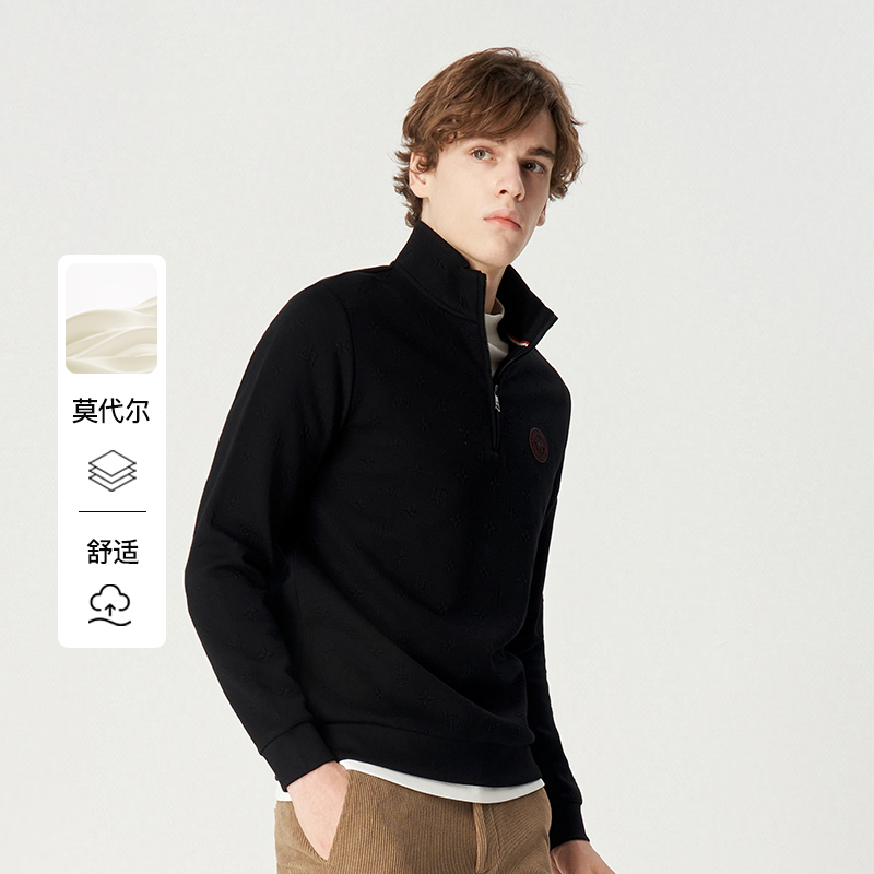 LONDA伦德马立领长袖T恤卫衣男