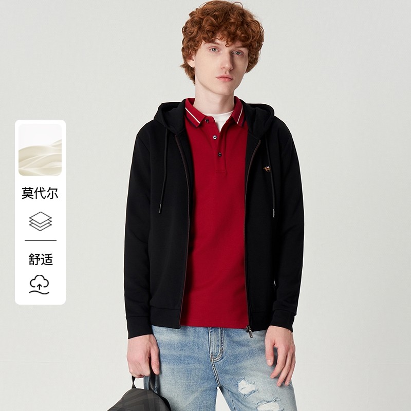 【莫代尔】LONDA 伦德马秋季新款男士连帽卫衣时尚休闲开衫外套男,男装,卫衣,淘宝优惠券,粉丝福利购,淘宝优惠卷