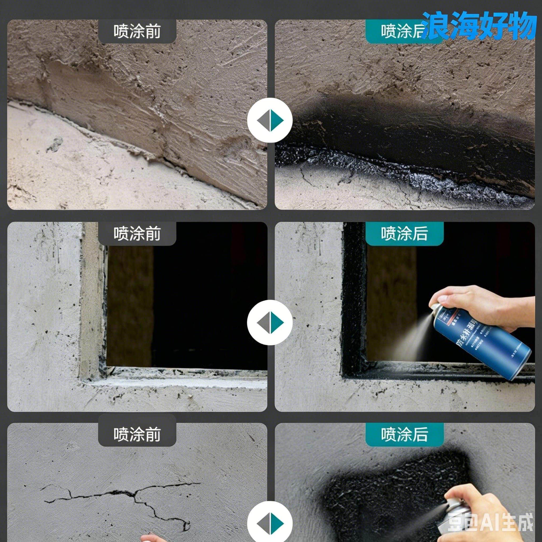 【拍喷一发四】屋顶防水补漏雾料堵王聚氨酯材外墙漏楼房顶漏939H
