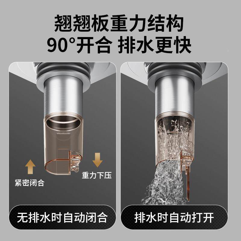 30锈不钢地漏翻新器卫生间下水道防4臭返浴机械密封室地漏毛发过