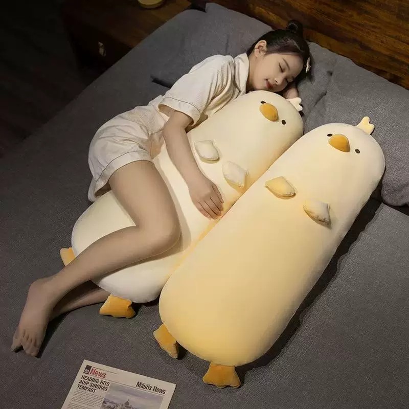 超软小黄鸡长条抱枕侧睡夹腿可拆