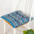 Square Cushion Blue Ethnic Style
