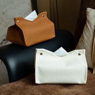 几何纹理纯色纸巾盒车载客厅餐厅创意抽纸盒高档茶几桌面纸巾套