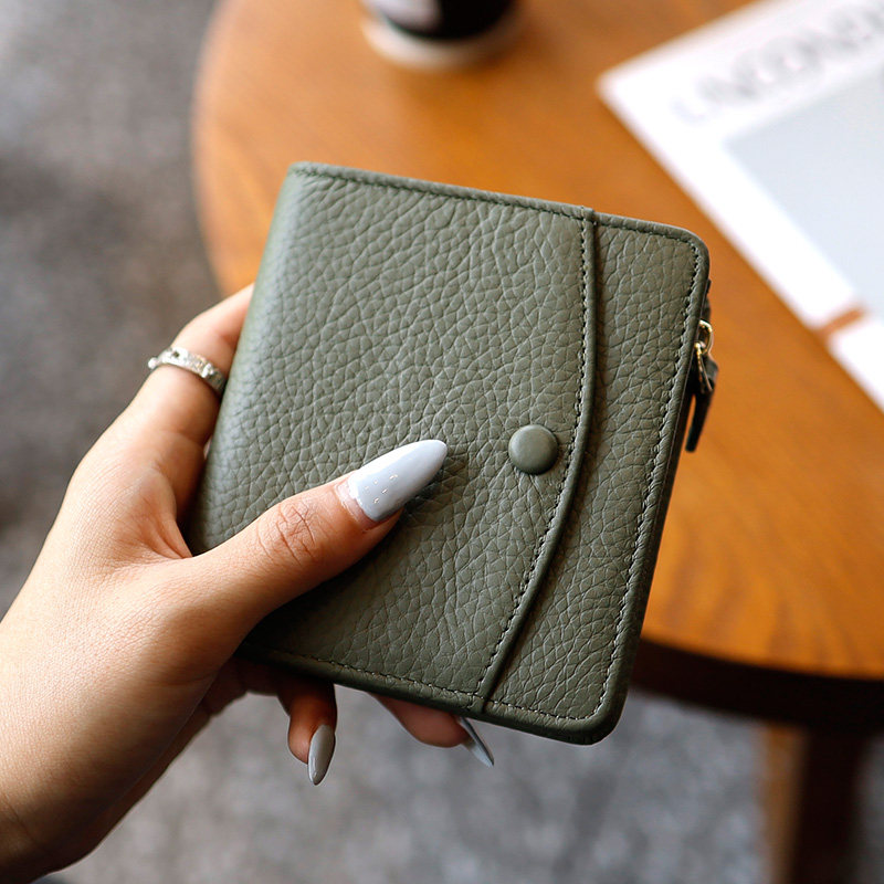 小众简约钱包女士短款真皮质感2025新款时尚多卡位大容量两折钱夹,箱包皮具/热销女包/男包,钱包,淘宝优惠券,粉丝福利购,淘宝优惠卷