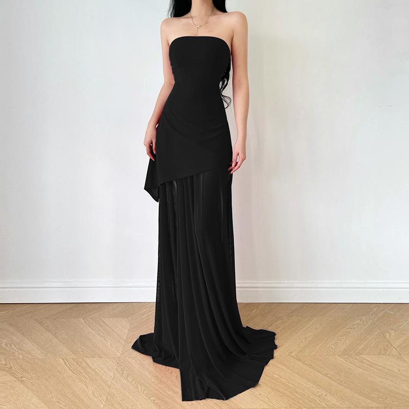 欧美风抹胸性感礼服裙