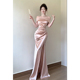 小可wiwi绝美开叉长裙女气质性感连衣裙宴会生日晚礼服成人礼裙子