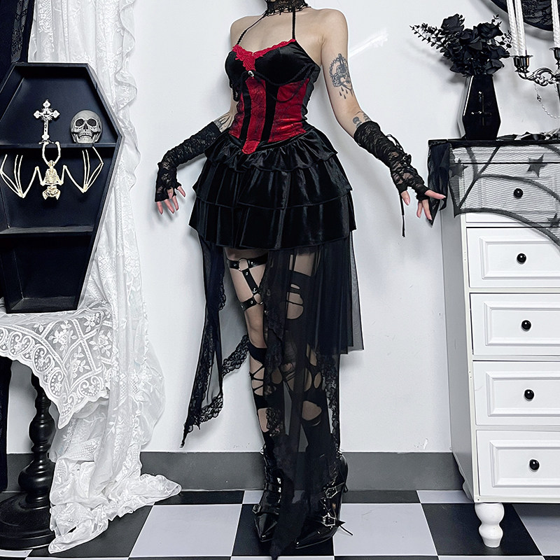 万圣节哥特drama打歌服套装穿搭
