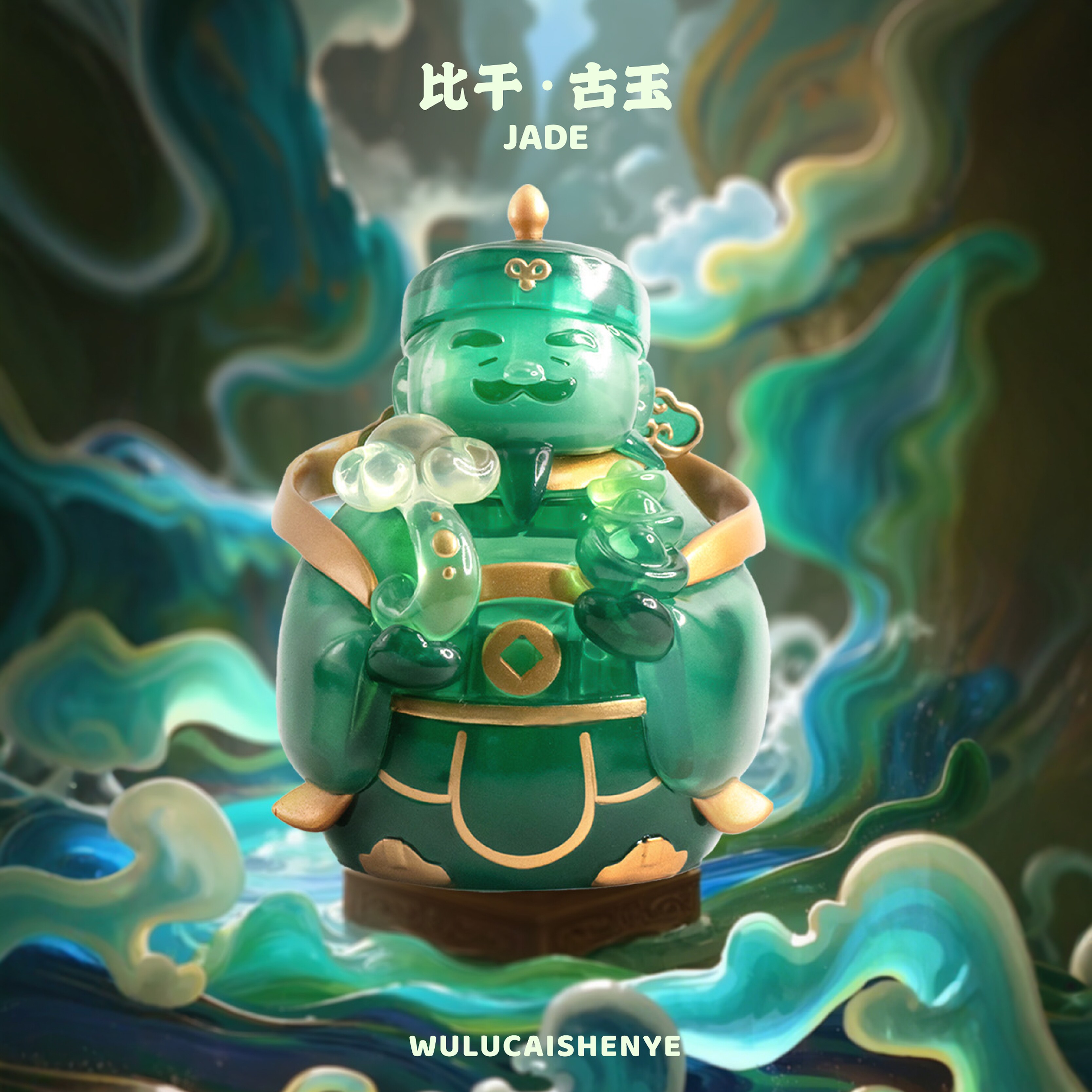 考研上岸守护神古玉比干 上岸好运礼物 升学桌面摆件明盒/盲盒