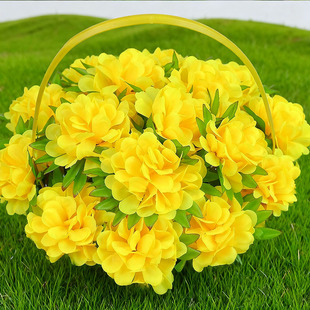 清明仿真花16头圆菊花环花篮祭祀扫墓上坟陵园地坟前摆放厂家直销