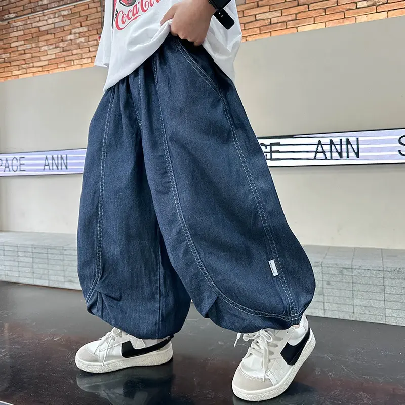 男童裤子夏季薄款2025新款中大儿童夏装天丝牛仔防蚊裤男孩夏款潮