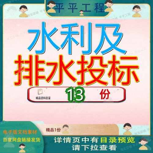 水利及排水投标方案工程方程方服务污水水质监测处理设计抽排参