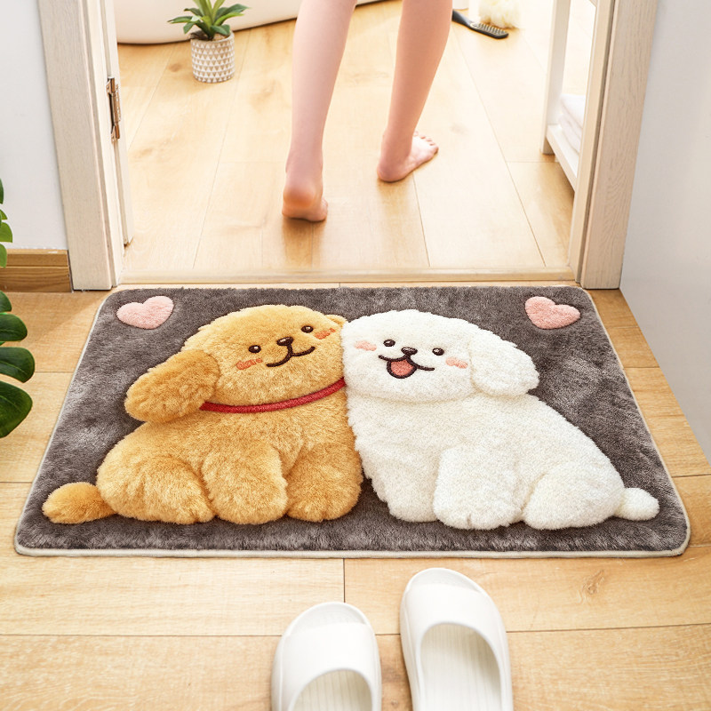 可爱浴室地垫毛绒脚垫地毯