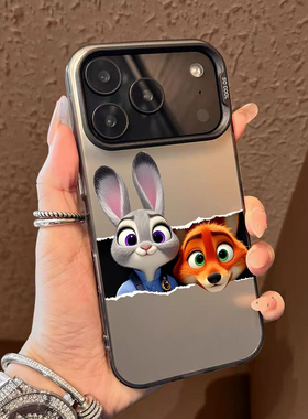 呆萌朱迪与尼克手机壳适用苹果17promax疯狂动物城华为puar80/70防摔phone16情侣15/14mate60小米13荣耀400