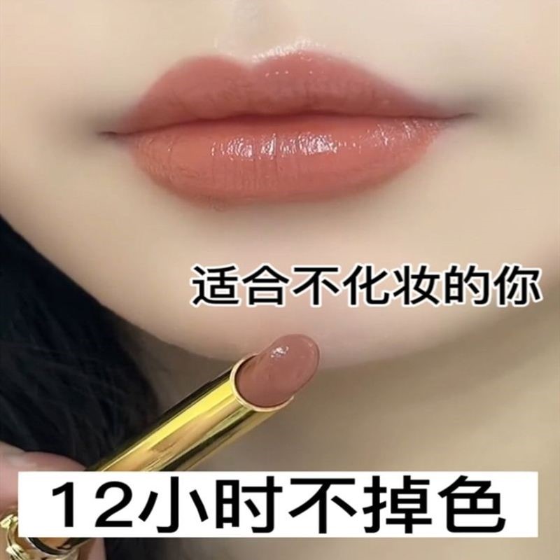 李佳琪推荐不掉色不沾杯肉桂奶茶色口红雨衣哑光素颜显白持久防水