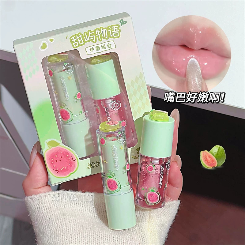 花落唇部精华利亚唇釉芭乐护唇果冻润唇膏套装淡化唇纹秋冬防干裂