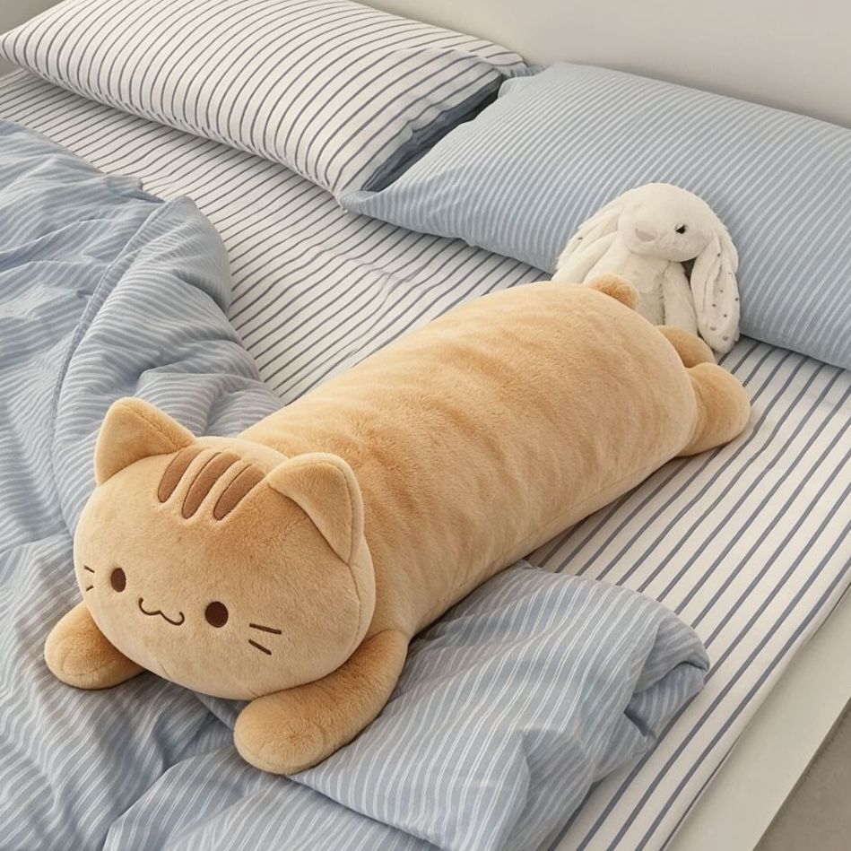 可爱橘猫长条抱枕睡觉超软大号玩偶公仔女宿舍床上布娃娃生日礼物
