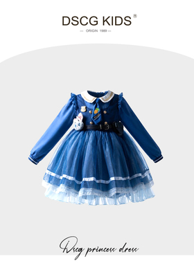 DSCG女童朱迪兔子警官COS衣服疯狂动物城儿童服装洛丽塔公主裙
