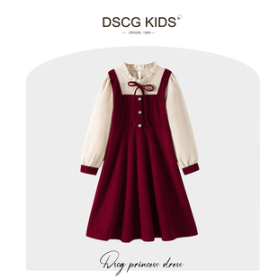 女童连衣裙2025春装新款长袖洋气时髦高级感女大童儿童公主裙子