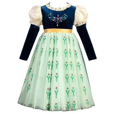 【品牌】女童长袖安娜公主裙春秋