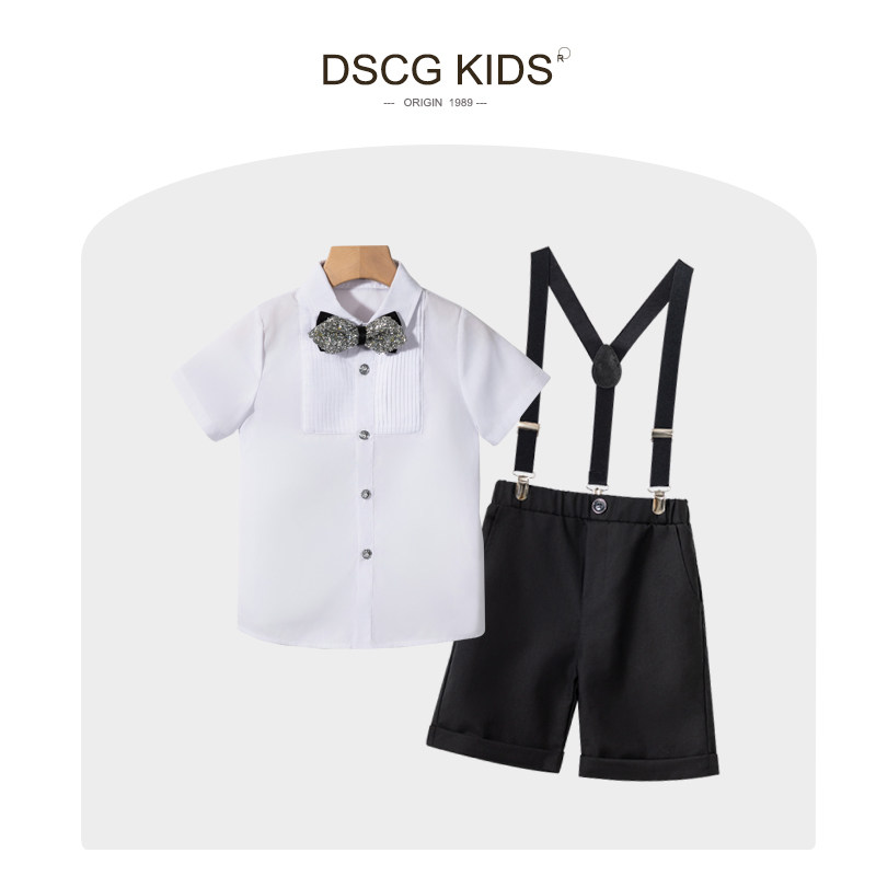 儿童礼服男童西装套装夏季帅气英伦幼儿园男孩主持人合唱演出服装