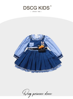 DSCG疯狂动物城朱迪套装兔子警官儿童服装秋冬女童COS迪士尼裙子