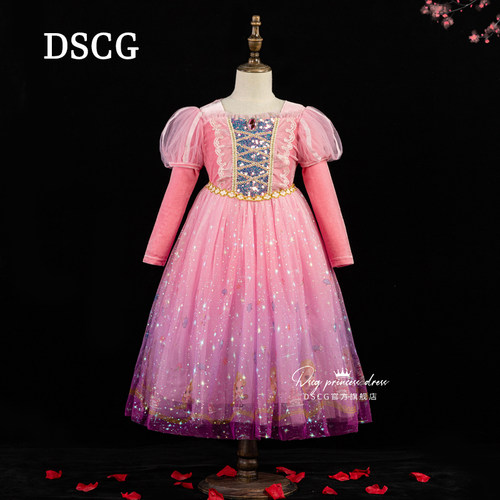 【品牌】女童粉色童话公主裙