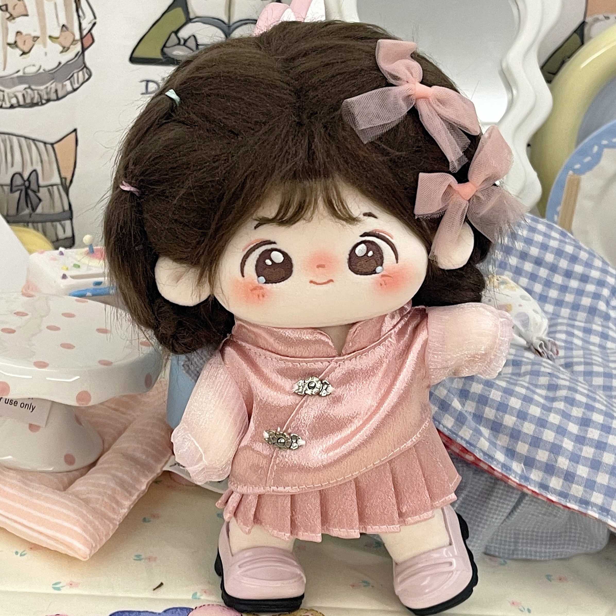 【现货】棉花娃娃20cm娃衣换装公仔套装古风无属性棉花娃衣冬天