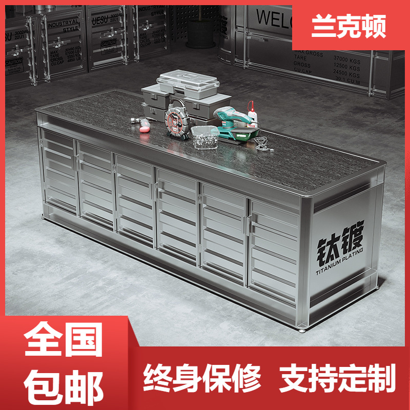 工业风铁艺创意服装店鞋帽中岛柜可储物双面模型样品潮流展示柜