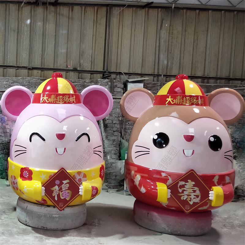 广州厂家玻璃钢卡通动物雕塑景观小品摆件定制