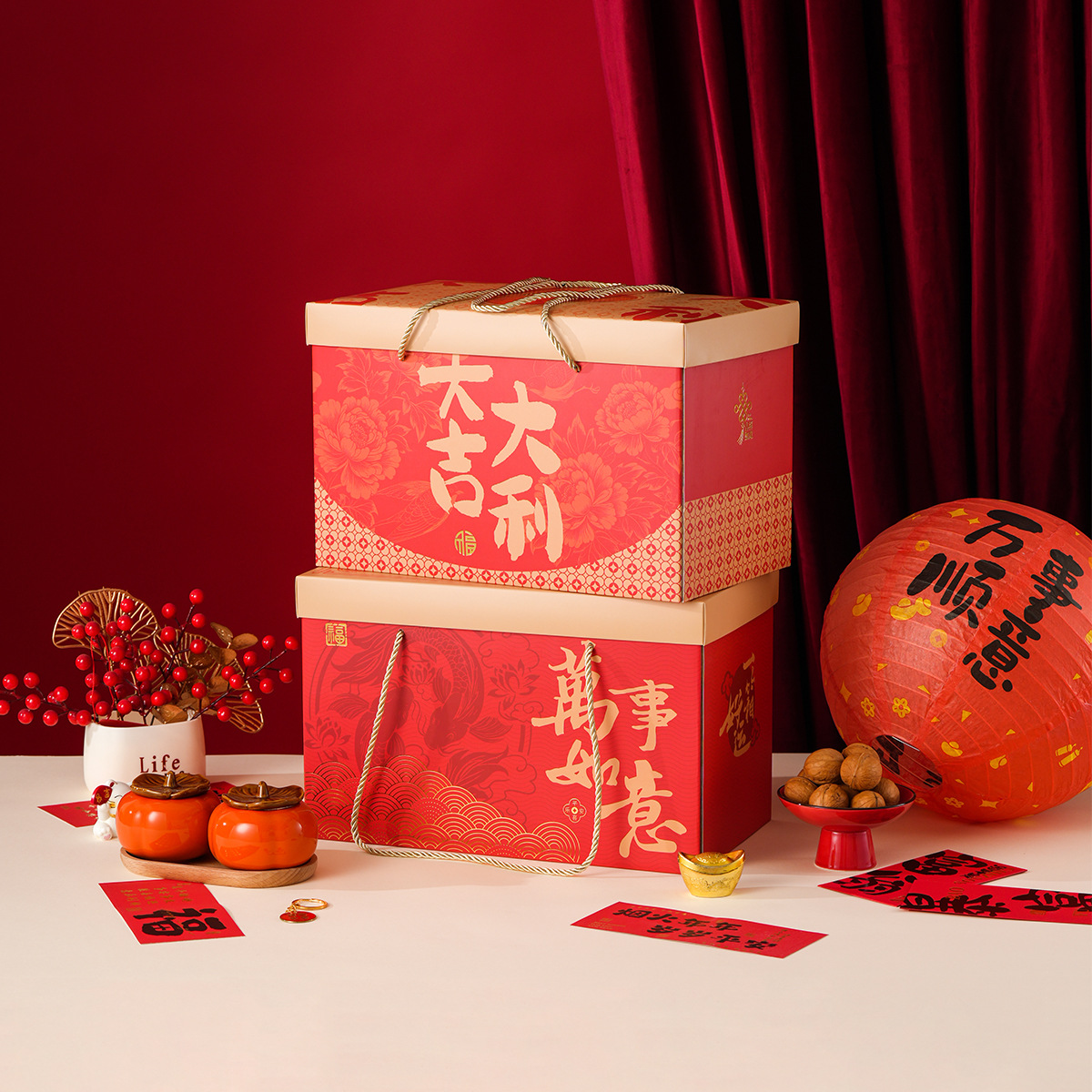 2026新年礼品包装盒春节坚果卤味