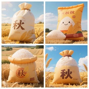 秋季丰收节米袋子定制气模大型户外稻谷田地露营活动美陈场景模型