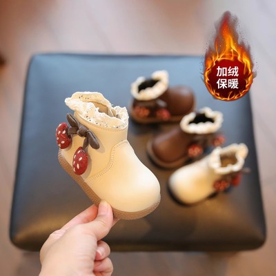 软底女童婴幼儿宝宝秋冬加绒短靴