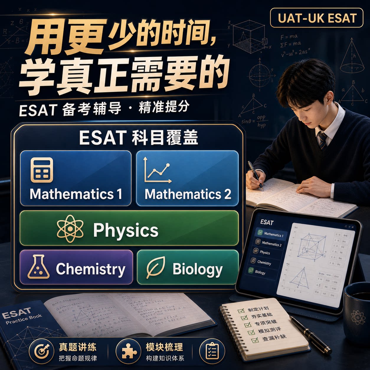 ESAT备考辅导UAT-UK英本理工入学考试数学物理化学生物TMUA