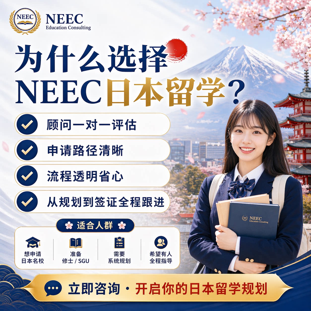 日本留学规划名校申请本科修士博留学游学