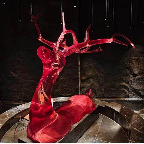 厂家直供透明树脂景观鹿雕塑公园绿地商业街美陈摆件雕塑装饰小品,家居饰品,户外/庭院摆件,淘宝优惠券,粉丝福利购,淘宝优惠卷