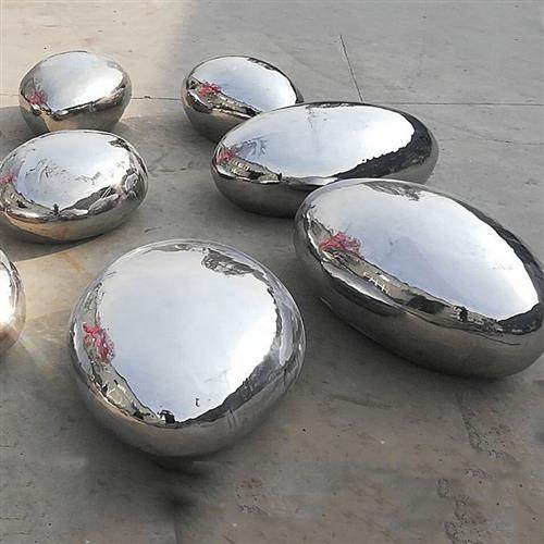 不锈钢椭圆鹅卵石雕塑摆件草坪蛋形几何石头水池水景镜面水滴坐凳,家居饰品,装饰摆件,淘宝优惠券,粉丝福利购,淘宝优惠卷