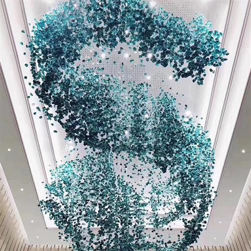 定制酒店售楼部沙盘吊灯艺术琉璃石头吊灯别墅宴会大厅前台工程灯