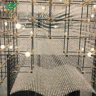 别墅大厅吸顶大型水晶灯具 非标工程售楼部沙盘酒店大堂吊灯新中式