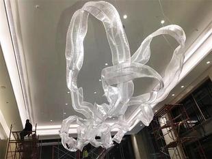定制售楼部沙盘飘带吊灯创意酒店大堂宴会厅玻璃水晶非标工程灯具