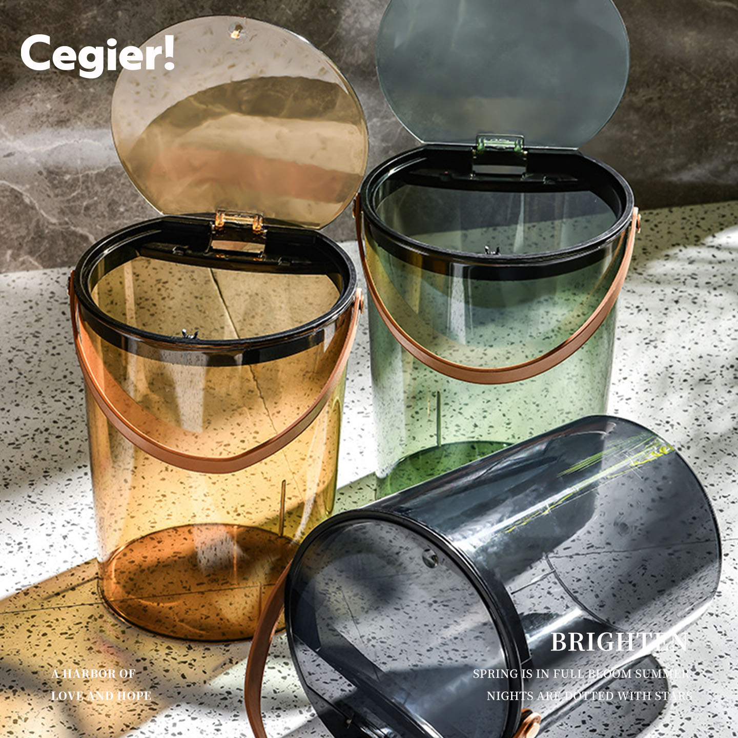 Cegier垃圾桶客厅带盖卧室轻奢