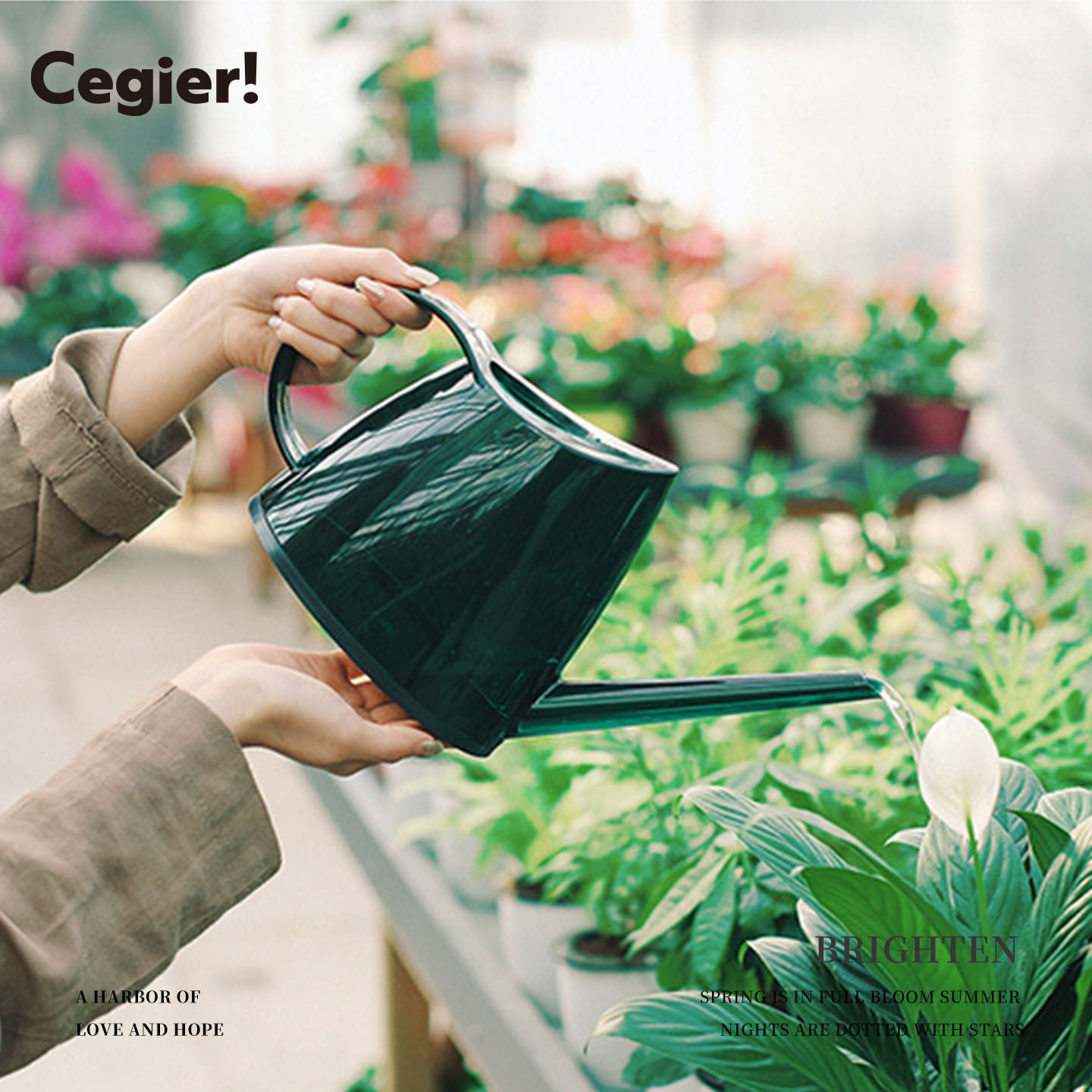 Cegier德国工艺洒水壶家用浇花壶花洒壶园艺浇花壶加厚长嘴 |寅潇