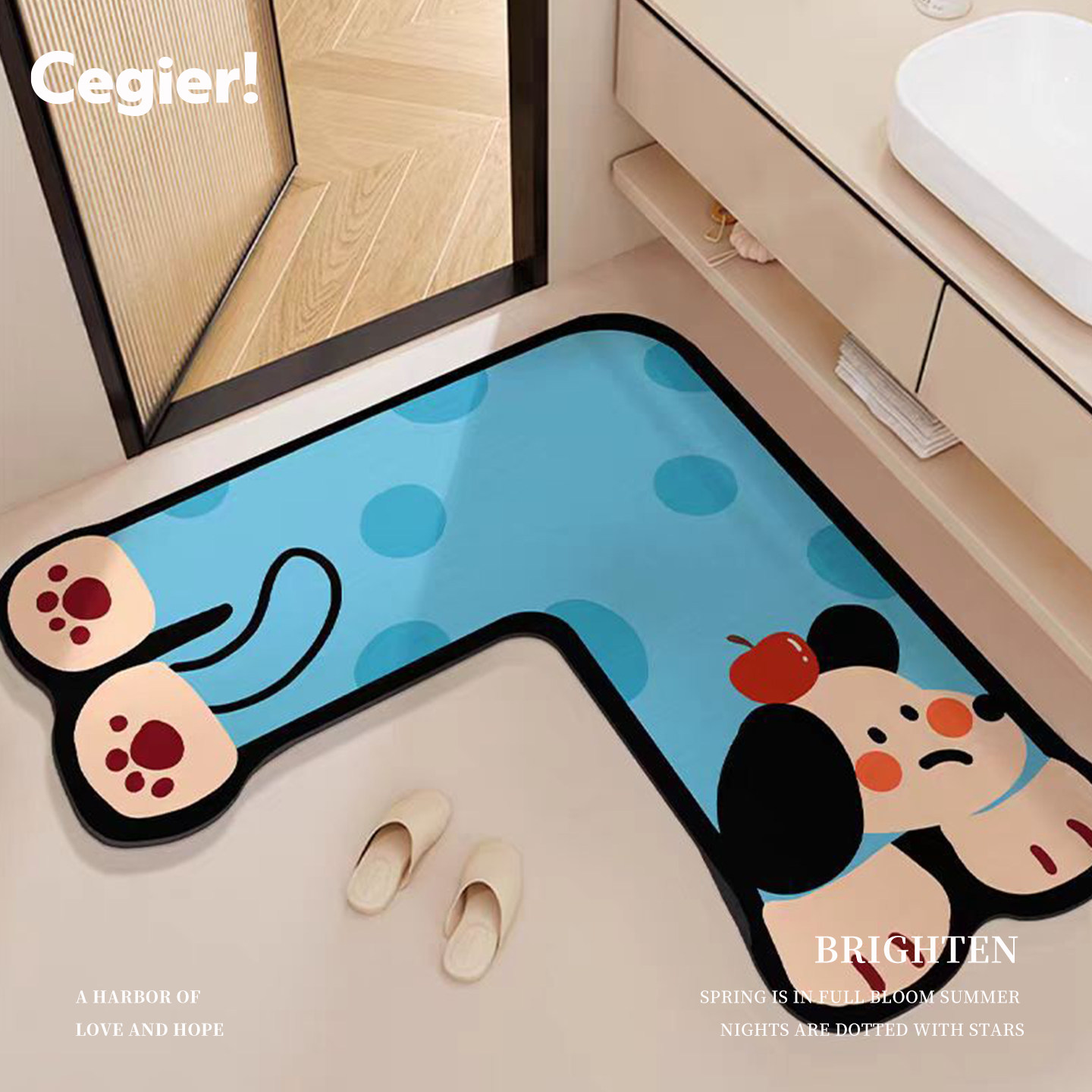 L形转角浴室地垫专用吸水脚垫卫生间厕所防滑防摔地毯垫子 |尺惑,家庭/个人清洁工具,地垫,淘宝优惠券,粉丝福利购,淘宝优惠卷